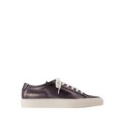 Zwarte Leren Glanzende Sneakers Common Projects , Black , Dames