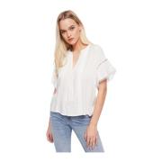 Korte Mouw Blouse Gaudi , White , Dames