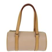 Pre-owned Leather handbags Burberry Vintage , Beige , Dames