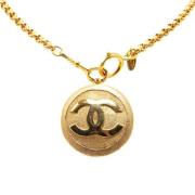 Pre-owned Metal necklaces Chanel Vintage , Yellow , Dames