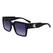 Vierkante Frame Zonnebril Zwart Contrast Calvin Klein , Black , Dames