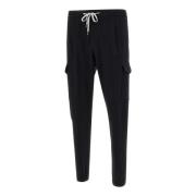 Zwarte Cargo Broek Stretchstof PT Torino , Black , Heren