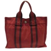 Pre-owned Canvas handbags Hermès Vintage , Red , Dames