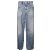 High Waisted Straight Leg Jeans MM6 Maison Margiela , Blue , Heren