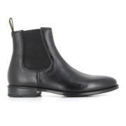 Zwarte Chelsea platte schoenen leer Doucal's , Black , Heren