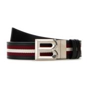 Multicolor Leren Stoffen Riem Bally , Multicolor , Heren