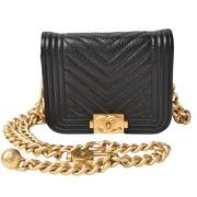 Pre-owned Leather chanel-bags Chanel Vintage , Black , Dames