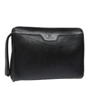 Pre-owned Leather clutches Burberry Vintage , Black , Dames