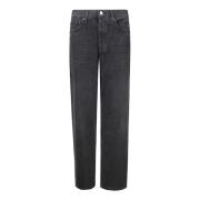 Wijde Pijp Jeans Broek met Rafelzoom Agolde , Black , Heren