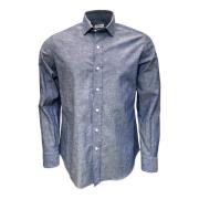 Denim Shirt Lichtblauw Katoen Salvatore Piccolo , Blue , Heren