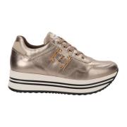 Leren Sneakers voor Vrouwen Nerogiardini , Brown , Dames