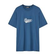 Blauw bedrukt achter T-shirt Barrow , Blue , Heren