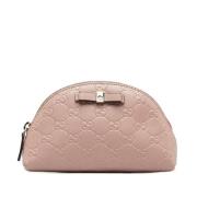 Pre-owned Leather pouches Gucci Vintage , Pink , Dames