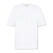 T-shirt met logo Marni , White , Heren