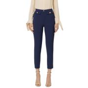 Elegante Zwarte Broek Elisabetta Franchi , Blue , Dames