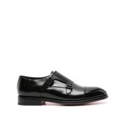 Klassieke Derby Schoenen in Bruin Santoni , Black , Heren