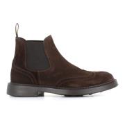 Bruine Brogue Chelsea Platte Schoenen Doucal's , Brown , Heren