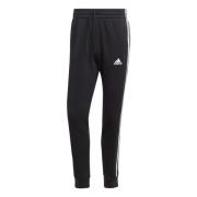 Zwarte Essentials Fleece Broek Adidas , Black , Heren