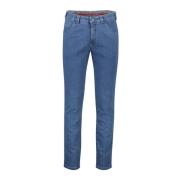 Blauwe Slim-fit 5-Pocket Denim Jeans Meyer , Blue , Heren