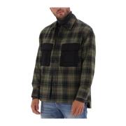 Contrastzak Check Overshirt Calvin Klein , Green , Heren