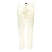 Witte Katoenen Denim Broek Gant , White , Dames