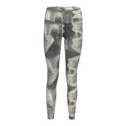 Zwarte Leggings met Reflecterende Print Fila , Multicolor , Dames