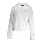 Hoodie Wit Geborduurd Logo Fila , White , Dames