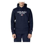 Blauwe Hoodie 100% Katoen Tommy Hilfiger , Blue , Heren