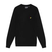 Merino Blend Crew Neck Pullover Lyle & Scott , Black , Heren