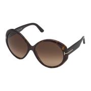 Donker Havana Zonnebril Bruin Getint Tom Ford , Brown , Dames