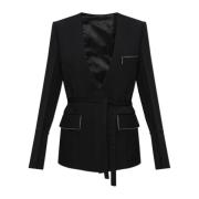 Tie-Waist Blazer Victoria Beckham , Black , Dames