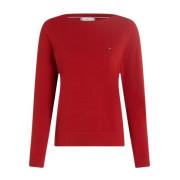 Jersey Stitch Boat-Neck Sweater Tommy Hilfiger , Red , Dames