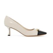 Gouden Gancini Leren Pumps Salvatore Ferragamo , White , Dames