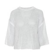 Gehaakt Gebreid Oversized Shirt Drykorn , White , Dames