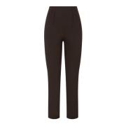 Bruine Slim Fit Broek met Plooien Patrizia Pepe , Brown , Dames