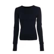 Geribbelde Ronde Hals Longsleeve Top Drykorn , Blue , Dames