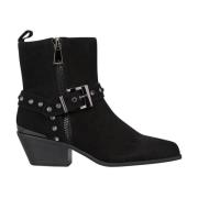 Studded Buckle Ankle Boot Alma EN Pena , Black , Dames