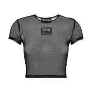 Stijlvolle T-shirts en Polos Versace Jeans Couture , Black , Dames