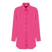 Fuchsia Shirt Zachte Pasvorm Brand Logo Patrizia Pepe , Purple , Dames