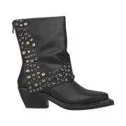 Studded Pleat Bootie Alma EN Pena , Black , Dames