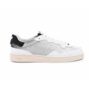 Witte leren sneakers gelamineerd zwart grijs Vert-M042 P448 , Multicol...