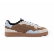 Casual Suède Sneakers Beige Blauw Bruin P448 , Multicolor , Heren