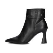 Zwarte Leren Enkellaarzen Rosire Lodi , Black , Dames