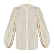 Staande Kraag Shirt Zimmermann , Beige , Dames