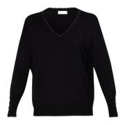 V-hals Logo Achterkant Top Liu Jo , Black , Dames