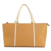 Pre-owned Leather handbags Burberry Vintage , Beige , Dames