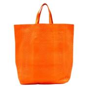 Pre-owned Leather totes Celine Vintage , Orange , Dames