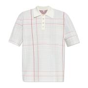 Polo met ruitpatroon Bottega Veneta , White , Heren