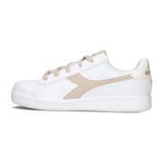 Meisjes Retro Sneakers Wit Beige Diadora , White , Dames