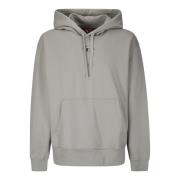 Hoodie met Metallic Logo Diesel , Gray , Heren